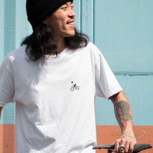 T shirt homme blanc VTT DH Portrait