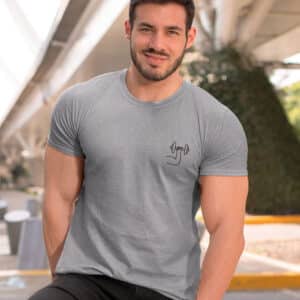 T shirt homme gris haltere 1x1