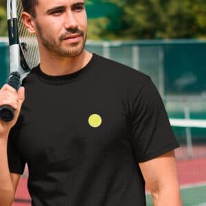 T shirt homme noir balle de tennis 1x1