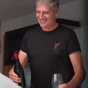 T shirt homme noir vin rouge 1x1
