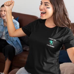 T shirt noir j'peux pas j'ai rugby 1x1