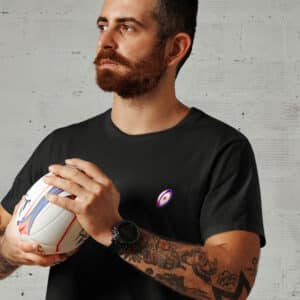 t shirt noir Ballon De Rugby 1x1