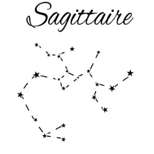 01963 TS BLANC Signe Astrologique Sagittaire - constellation