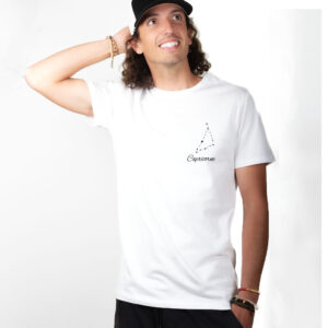 01966 T shirt Homme blanc Signe Astrologique Capricorne - constellation